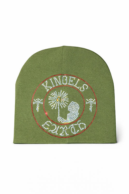 KINGELS Heritage Olive Rhinestone Skully