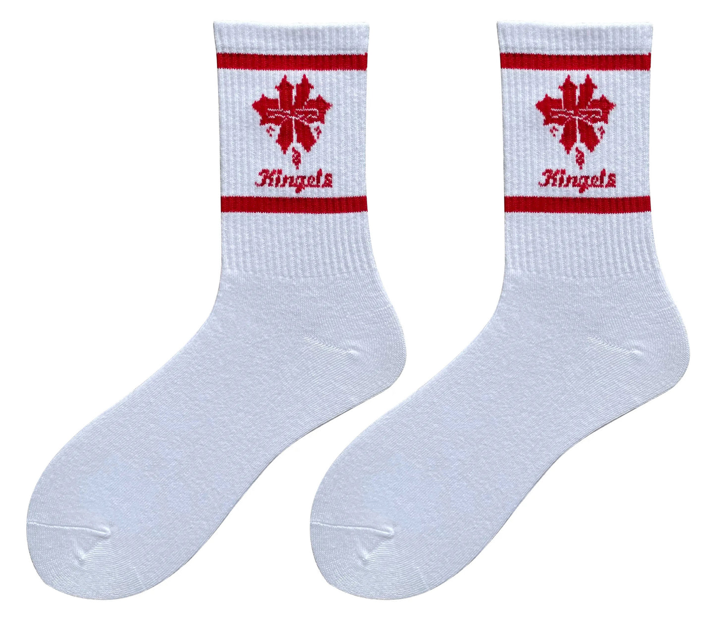 White/Red Kingels socks